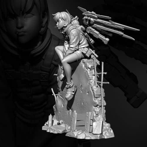 1/24 Resina Figura Modelo de ficção científica Agente do kit de modelo de resina guerreira feminina sem montagem e sem pintura
