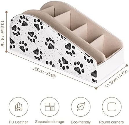 Pata de cachorro PAW REMOTE CONTROLE PU CAIXA Organizador de couro com 6 Compartamentos Caixa de armazenamento para quarto