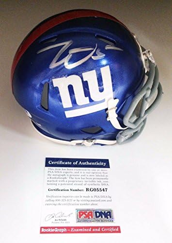 O New York Giants Davis Webb assinou Riddell Mini Capacete PSA/DNA RG05547 - Mini capacetes da NFL autografados