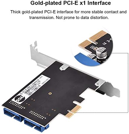PCI-E para USB 3.0 Cartão de expansão PCI-e para USB 3.0 19 pinos 2 Adaptador de porta 5gbps Super Fast Pciexpress Suporte Winxp,