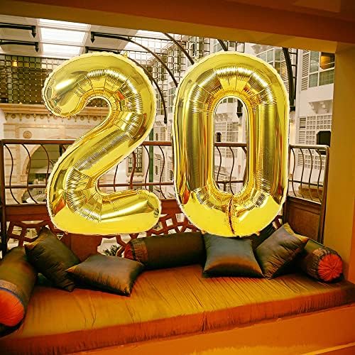 Qweqwe ouro número 59 balões 40 Número de papel alumínio balão de 59 anos Balões de aniversário 59 Hélio Big Ballons para decorações de festas de aniversário Casamento Bachelorette Bridal Churcro, Gold Número 59