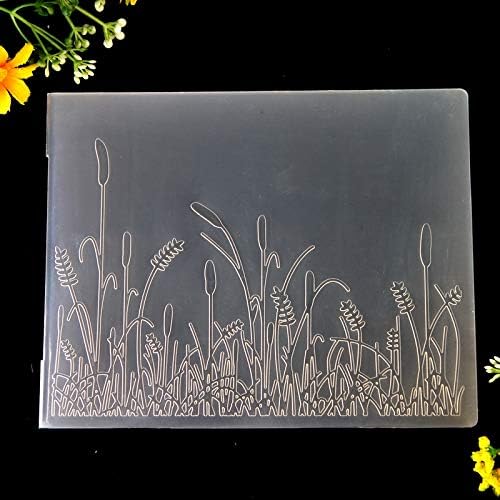 Kwan artesanato pastas de relevo de plástico para grama para fabricação de cartas e outros artesanato em papel, 12,1x15.2cm