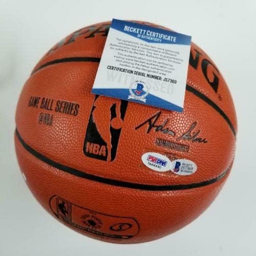 Los Angeles Lakers assinou o basquete mágico Jabbar Shaq West ~ Bas Coa ~ PSA - Basquete autografado