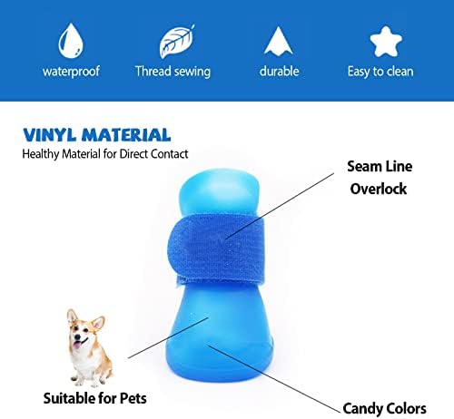 Yejahy ​​Puppy não deslize à prova d'água Botas de chuva de silicone confortáveis, botas de chuva coloridas, adequadas para
