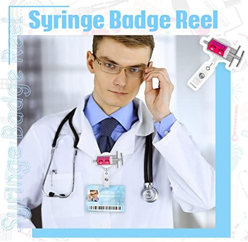 3 peças enfermeiro badge titulares de bobinas retráteis emblema de identificação de feltro com clipes titulares de traje de seringa