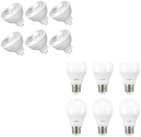 Linkind mr16 lâmpadas LED de LED advertível GU5.3 5000K e A19 Bulbos não minimizáveis ​​60W Bulbos de lâmpadas brancas macias equivalentes 2700k