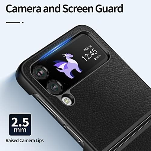 Redluckstar para Samsung Galaxy Z Flip 4 Case, Samsung Z Flip 4 Caso de couro fino e protetor protetor à prova de choque