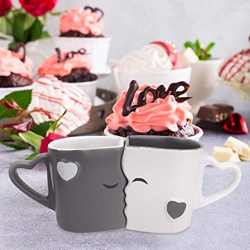 MIAMIO - Canecas de café/canecas de beijas de pares de noiva para casamentos/aniversário/aniversário com caixa de presente