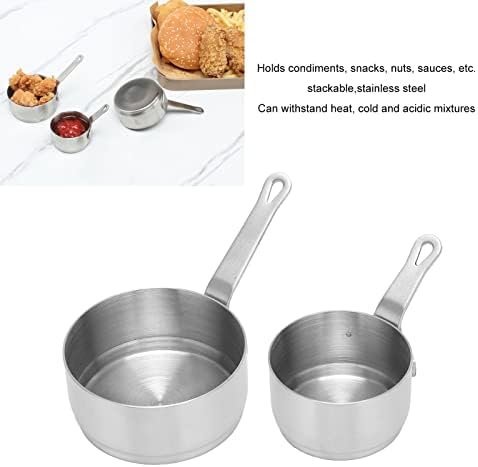 2pcs molho panela 304 molho de aço inoxidável xícara com alça design mini molho de molho para cozinhar banquetes piquenique ao ar livre