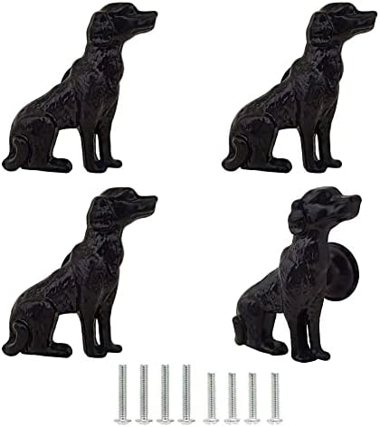 Botões de gaveta do armário de mizhang, puxadores de maçaneta decorativa de cachorro de metal fofo para armário de cabeceira de
