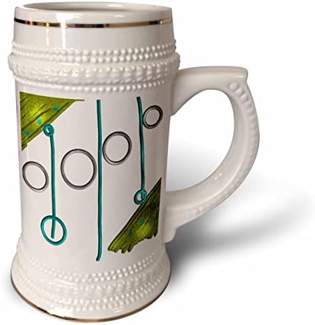 Imagem de 3drose de pintura de prata e aqua metálica exclusiva - 22oz de caneca de Stein