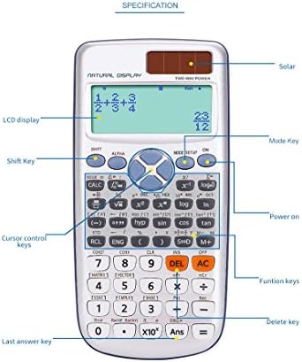 Calculadora científica Lianshi Solar Multifunction Student Função Calculadora