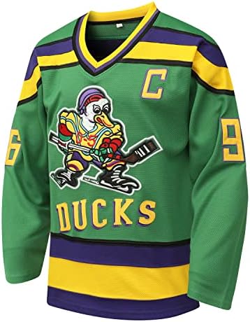 Mighty Ducks Ice Hockey Jersey 96 Charlie Conway 99 Adam Banks, Jersey de Hóquei de Filme dos anos 90 para homens e