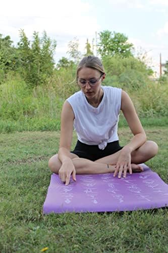 Iniciante de ioga instrucional com poses impressas - 75 poses ilustradas de ioga e 75 alongamentos - não deslizam - tapete