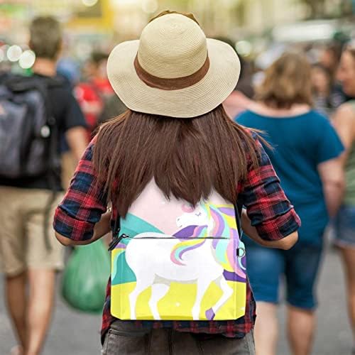 Mochila de viagem VBFOFBV, mochila laptop para homens, mochila de moda, desenho animado de unicórnio arco -íris