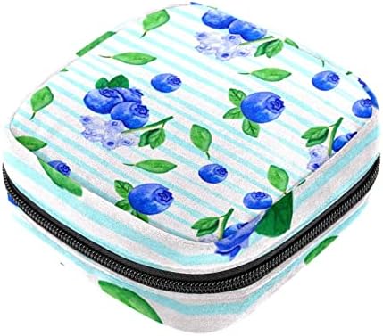 Bolsa de produtos femininos para garotas para garotas para manchas Bolsa e tampões com zíper, grama azul e vaca