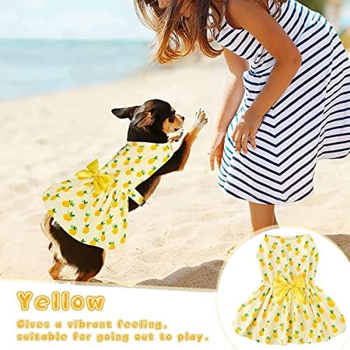 Vestido de cachorro 2 roupas de cachorro Pacote, vestidos de cães de cereja de abacaxi