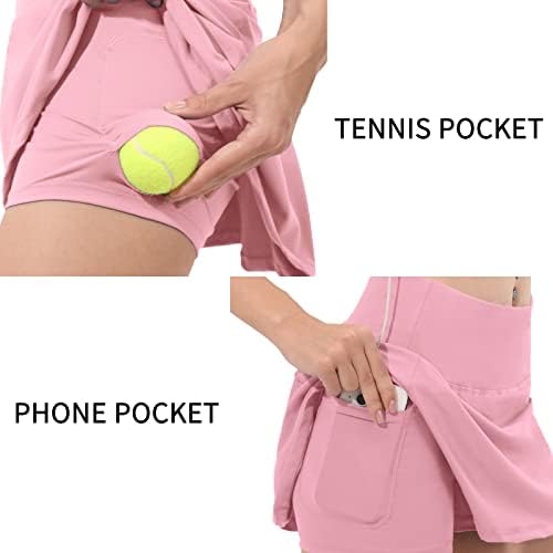Rosemmetti High Wististed plissada saia de tênis para mulheres com shorts esportes de golfe atléticos Skorts Raindo