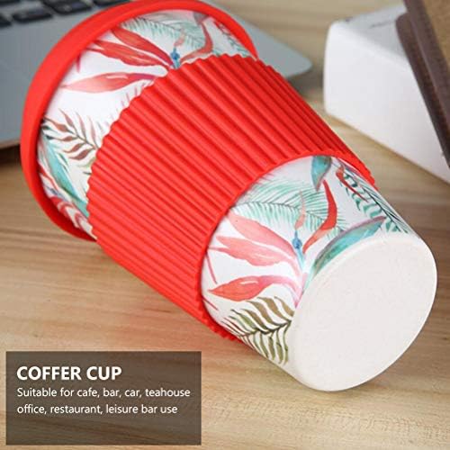 Xícara de café doitool, xícara de café de fibra de bambu 1pc com tampa de caneca de caneca de café para café