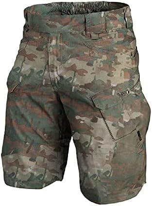 Shorts de carga de tecido casual para homens, cintura elástica colorida pura cor do joelho da comprimento do joelho atlético shorts