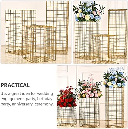 PartyKindom Wedding Flower Display Iron Display Rack Rack Rack Grid Box para decoração de casa/parede/sala