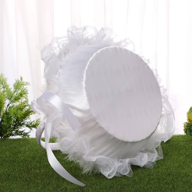 TJLSS White Wedding Flower cesto de cesta de cesta de cesta de flores portátil portátil cestas de flores delicadas suprimentos