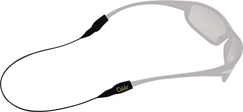 Retentor de óculos originais Cablz, preto e amarelo com cabo preto, 14 polegadas