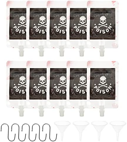 Acessórios de cosplay de pretyzoom 3pcs Halloween Bloods Blood Bags Bloods Blood Drink Bacs Vampire Blood Scret Skull Drink Recipiais de plástico