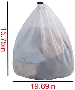 Bolsa de lavanderia grande amikadom, sacos de lavanderia de malha com cordão, bolsa de lavagem durável para delicados,