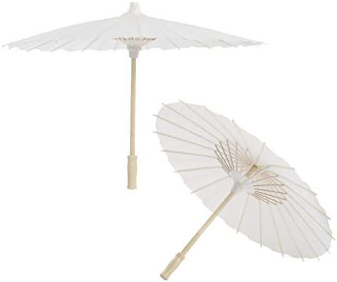 Decoração de casamento de nuobesty Decora de papel branco Parasol chineses japonês guarda -chuva decorativa de pintura diy guarda