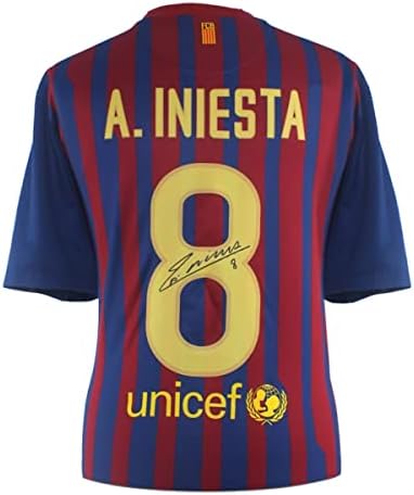 Mecreios exclusivos Andres Iniesta assinou o Barcelona 2011-12 Jersey de futebol