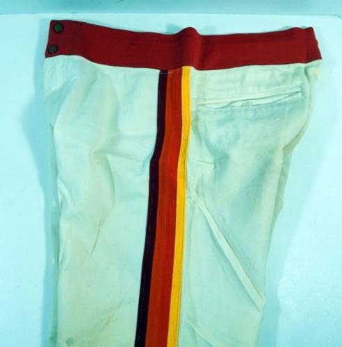 1985 Houston Astros Mark Bailey 6 Jogo usou calças brancas 35-25 DP24439 - Jogo usado calças MLB