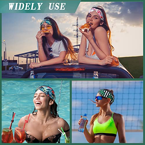 20 PCS Bandas de cabeça femininas para praia Boho Bandas Summer Hawaii Bandes de cabeça com chapéu de cabeça Floral Vintage