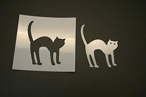 Black Cat reutilizável mylar estêncil Artes e artesanato Pintura de scrapbooking na parede vidro de madeira de 16