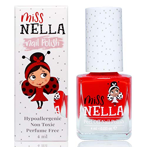 Miss Nella Diplodo-Kiss Safe Especial Chrome Red esmalte para crianças, fórmula não-tóxica e livre de odor para crianças e