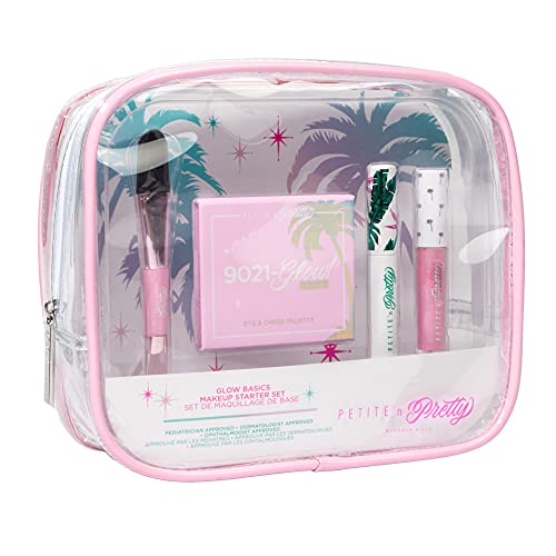 Petite 'N Pretty - Exclusive Glow Basics Makeup Starter Gift Set - Kit de maquiagem natural não tóxico para crianças,