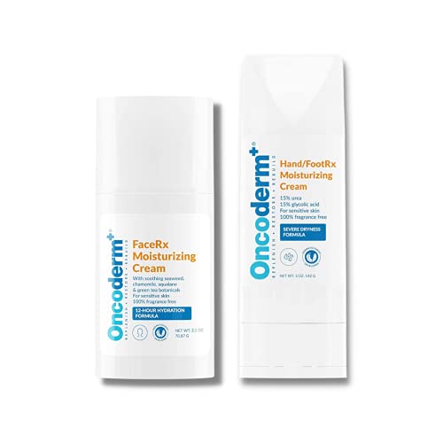 Pacote de creme hidratante de OnCoderm - Facerx Hidration Chemo Cream 2,5 onças + Hand & Footrx Creme de quimioterapia hidratante