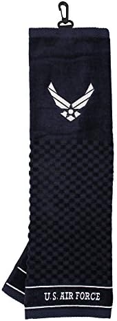 Toalha de golfe bordada militar de golfe em equipe, design de lavagem quadriculada, logotipo bordado