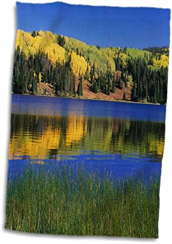 3drose EUA, Colorado, Floresta Nacional Gunnison. Autumn Scenic em Lost Lake. - Toalhas