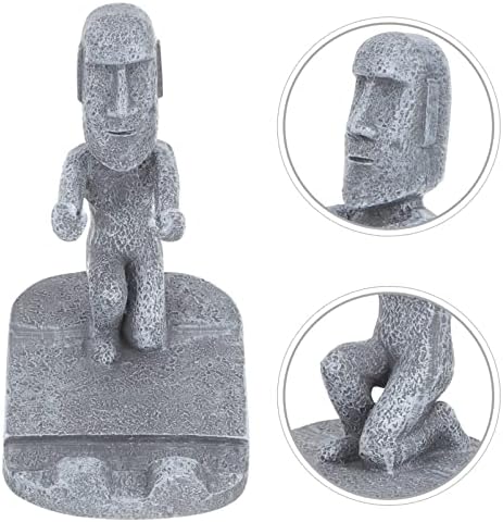 Dechous Páscoa Ilha MOAI Smartphone Stand Retro Moai estátua portador de telefone Moai escultura de escultura Ornamento de telefone