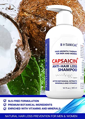 Laboratório Botânico de Crescimento para Cabelos - Anti -Pavilhões de Shampoo Capsaicina Terapia Herbalceutical - Fórmula sem óleo