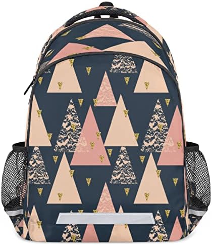 mochila de estudante rosa do triângulo geométrico cfpolar com mochila da escola de compartimento de laptop para homens para