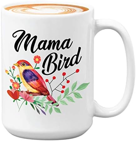 Mama Bird Caneca 15 oz - Partida do chá de bebê New Mom Mãe Mãe Mamã