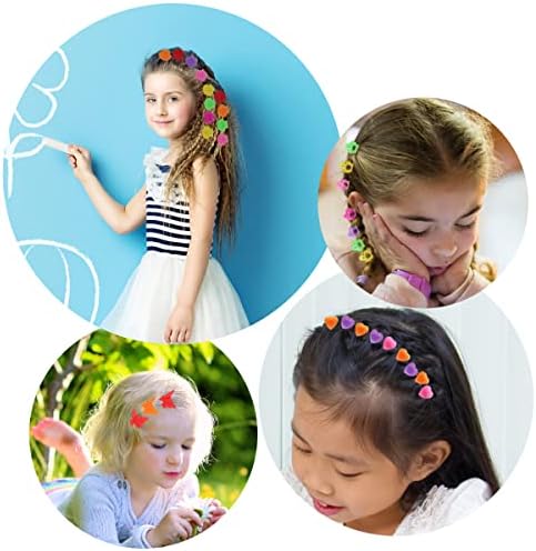 Fzbnsrko 100pcs color mini cabelos clipes de desenho animado clipes para meninas ou bebês nascidos