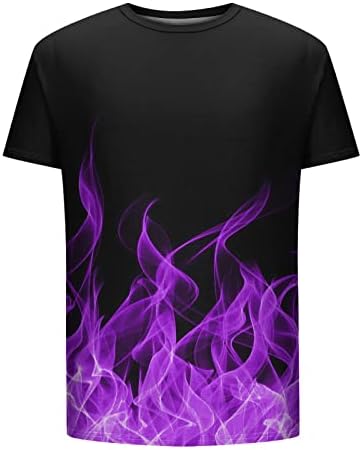 T-shirts de picada digital 3D masculino Tees casuais de manga curta de verão gráficos de impressão de chamas elegantes que