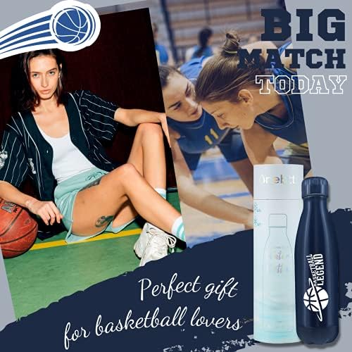 Presentes de basquete OneBttl para meninos, adolescentes, colegas de equipe, lenda do basquete, garrafa de água de 17 onças - azul