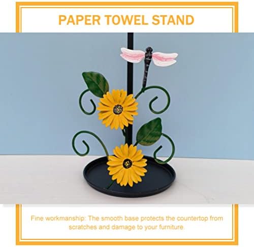 Upkoch girassol kitchen touther toalheiro de metal farmhouse stand de papel suporte para toalhas stand flor flor rústico decoração