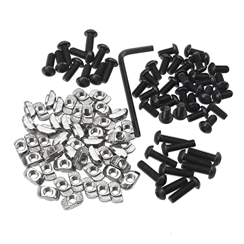 RRINA 100PCS M6 T-NUTS STRESTIÇÃO DO KIT DE VISTamento, Hammer Head T-Slot Noz para 3030 Série Europeia Perfil de Alumínio