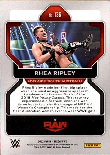 2022 Panini Prizm WWE 136 Rhea Ripley Raw Wrestling Trading Card