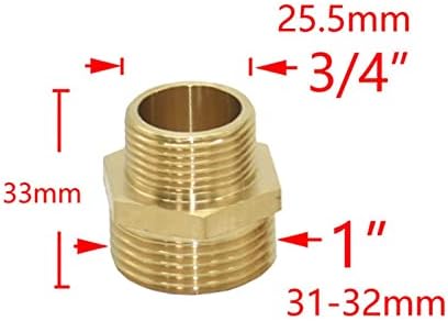 Brass de 1 polegada a 3/4 1/2 conector de rosca fêmea de fêmea, redução de água, conector de tubo de água Reparar acessórios de cobre